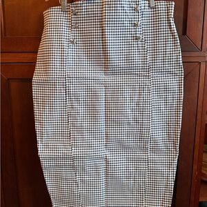 Unique Vintage - Blue and White Checkered Pencil Skirt